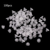 100Pcs Clear Anti-Pain Rubber Clip On Earring Soft Silicone Cushion Pads