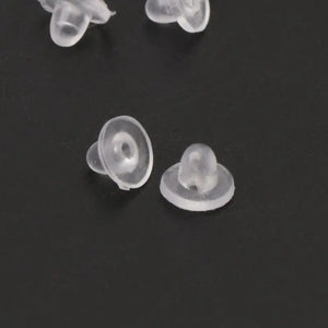 100Pcs Clear Silicone Cushion Pads for Clip On Earrings