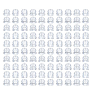 100pcs Clear Earring Backs Hamburger Safety Silicone Stopper for Jewelry