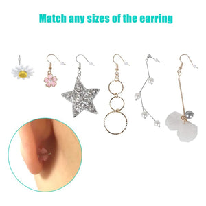 100pcs Clear Earring Backs Hamburger Safety Silicone Stopper for Jewelry