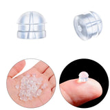 100pcs Clear Earring Backs Hamburger Safety Silicone Stopper for Jewelry