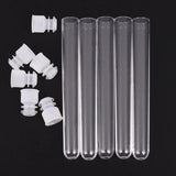 100Pcs Clear Plastic Test Tube with Cap 12X100mm U- Bottom