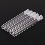 100Pcs Clear Plastic Test Tube with Cap 12X100mm U- Bottom