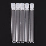 100Pcs Clear Plastic Test Tube with Cap 12X100mm U- Bottom