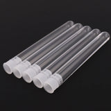 100Pcs Clear Plastic Test Tube with Cap 12X100mm U- Bottom