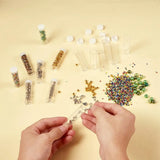 100Pcs Clear Plastic Beads Containers with Lid for DIY Jewelry Storage