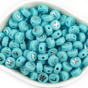 100Pcs Acrylic 8mm Round Flat Letter Beads DIY Necklace Bracelet Jewelry