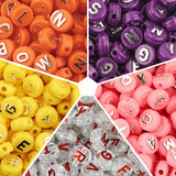 100Pcs Acrylic 8mm Round Flat Letter Beads DIY Necklace Bracelet Jewelry