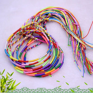 100Pcs Cotton Rope Friendship Bracelets Multicolor Hand-Making Jewelry Gift