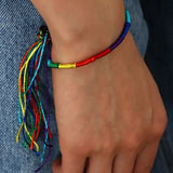 100Pcs Cotton Rope Friendship Bracelets Multicolor Hand-Making Jewelry Gift