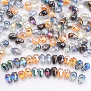100Pcs Czech Glass Teardrop Beads 6x9mm Crystal Charms Pendant DIY Sewing Craft