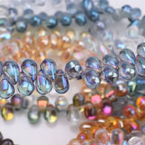 100Pcs Czech Glass Teardrop Beads 6x9mm Crystal Charms Pendant DIY Sewing Craft
