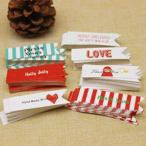 100Pcs Christmas Gift Wrap Tags Xmas Decoration