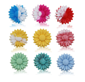 100Pcs Daisy Silicone Beads Sunflower Glow In The Dark BPA-Free