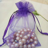 100Pcs Dark Purple Organza Bags 7x9 9x12 10x15cm Wedding Gift