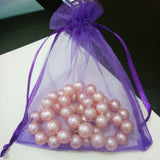 100Pcs Dark Purple Organza Bags 7x9 9x12 10x15cm Wedding Gift
