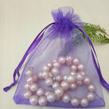100Pcs Dark Purple Organza Bags 7x9 9x12 10x15cm Wedding Gift
