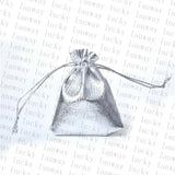100Pcs Silver Organza Drawstring Bags - 7x9/9x12cm Wedding Gift Pouches