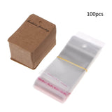 100Pcs Earrings Cards w/ Self Adhesive Bag