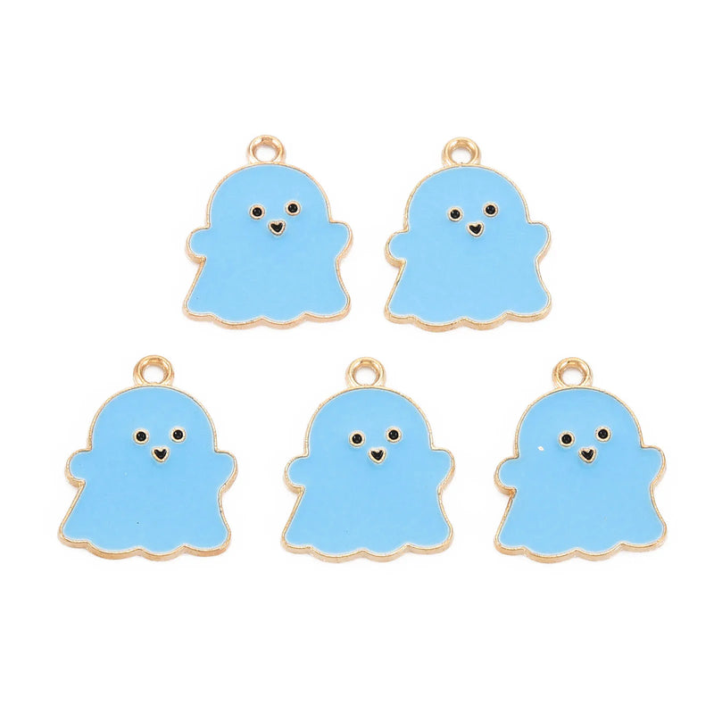 100Pcs Halloween Ghost Alloy Charms for Jewelry Making DIY