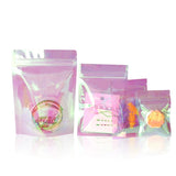 100Pcs Eyelash Package Holographic Zip Lock Bag Necklace Storage