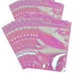 100Pcs Eyelash Package Holographic Zip Lock Bag Necklace Storage