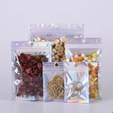 100Pcs Eyelash Package Holographic Zip Lock Bag Necklace Storage