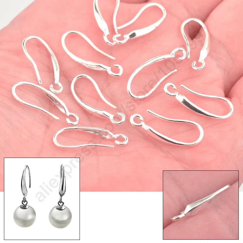 100PCS 925 Sterling Silver Ear Hook Earwires Jewelry Making