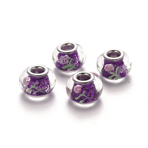 100Pcs Flower Lampwork Beads for DIY Jewelry Making