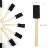 100Pcs Foam Brush,Sponge Wood Handle Paint Brush,1inch Foam Brush Painting Set