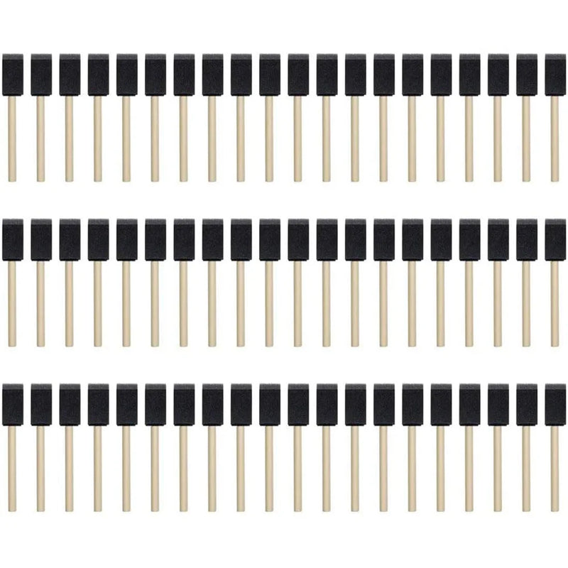 100Pcs Foam Brush,Sponge Wood Handle Paint Brush,1inch Foam Brush Painting Set