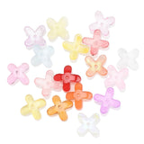 100Pcs Glass Four-leaf Petal Beads 10mm Top Drilled Crystal Flower Pendants