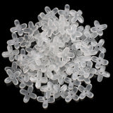 100Pcs Glass Four-leaf Petal Beads 10mm Top Drilled Crystal Flower Pendants