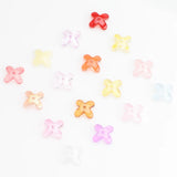 100Pcs Glass Four-leaf Petal Beads 10mm Top Drilled Crystal Flower Pendants