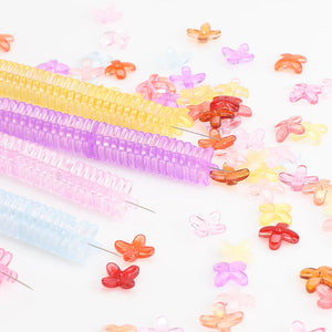100Pcs Glass Petal Beads 10mm Lampwork Crystal Flower Pendants Pink