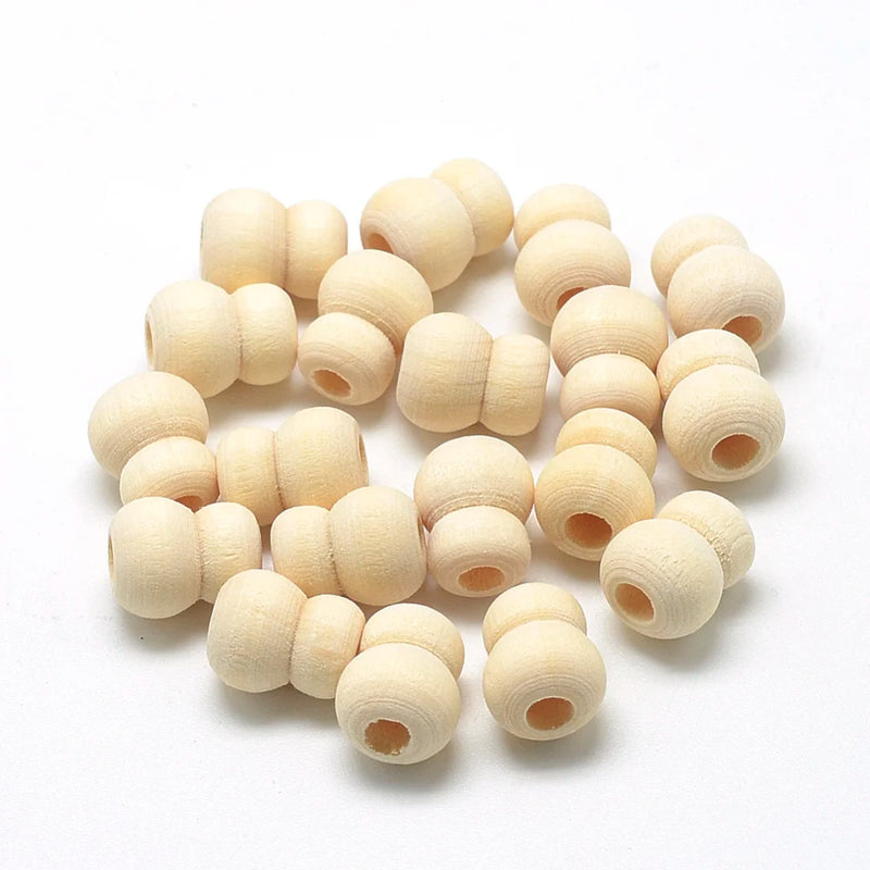 100Pcs 12x10mm Unfinished Wooden Beads for DIY Jewelry Making