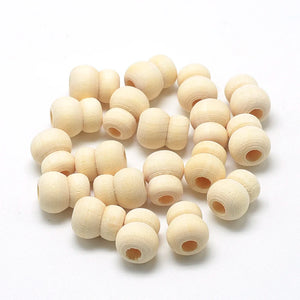 100Pcs 12x10mm Unfinished Wooden Beads for DIY Jewelry Making