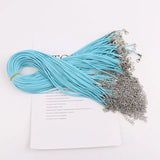 100Pcs Adjustable Braided Leather Rope Chain Necklaces & Pendant Charms