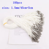 100Pcs Adjustable Braided Leather Rope Chain Necklaces & Pendant Charms