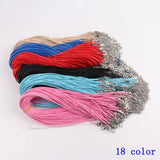 100Pcs Adjustable Braided Leather Rope Chain Necklaces & Pendant Charms