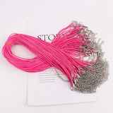 100Pcs Adjustable Braided Leather Rope Chain Necklaces & Pendant Charms