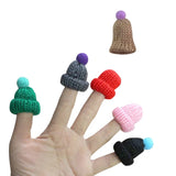 100Pcs Mini Finger Hat Pom Pom Hat Jewelry Christmas Knit Hat Crafts