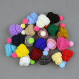 100Pcs Mini Finger Hat Pom Pom Hat for Christmas Knit Crafts