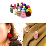 100Pcs Mini Finger Hat Pom Pom Hat Jewelry Christmas Knit Hat Crafts