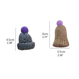 100Pcs Mini Finger Hat Pom Pom Hat for Christmas Knit Crafts