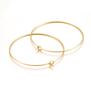 100Pcs Stainless Steel Big Circle Earrings Wire Hoops for DIY Earring Dangle