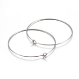 100Pcs Stainless Steel Big Circle Earrings Wire Hoops for DIY Earring Dangle