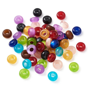 100Pcs Cat Eye Resin European Beads for DIY Chain Charm Bracelet