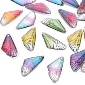 100Pcs Insects Wing Resin Pendants for DIY Jewelry Making