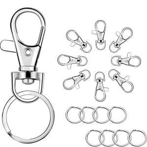 100Pcs Keychain Hooks with Key Rings Clip Hook for DIY Crafts